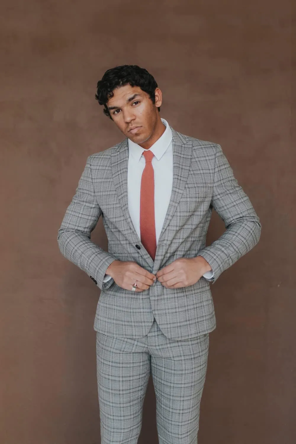 DAZI Men's Skinny Tie, Cotton Wool Linen Necktie, Great for Weddings, Groom, Groomsmen, Missions, Dances, Gifts.