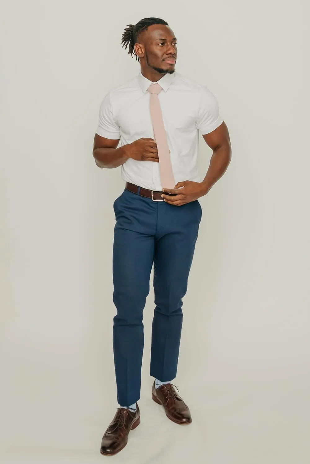 DAZI Men's Skinny Tie, Cotton Wool Linen Necktie, Great for Weddings, Groom, Groomsmen, Missions, Dances, Gifts.