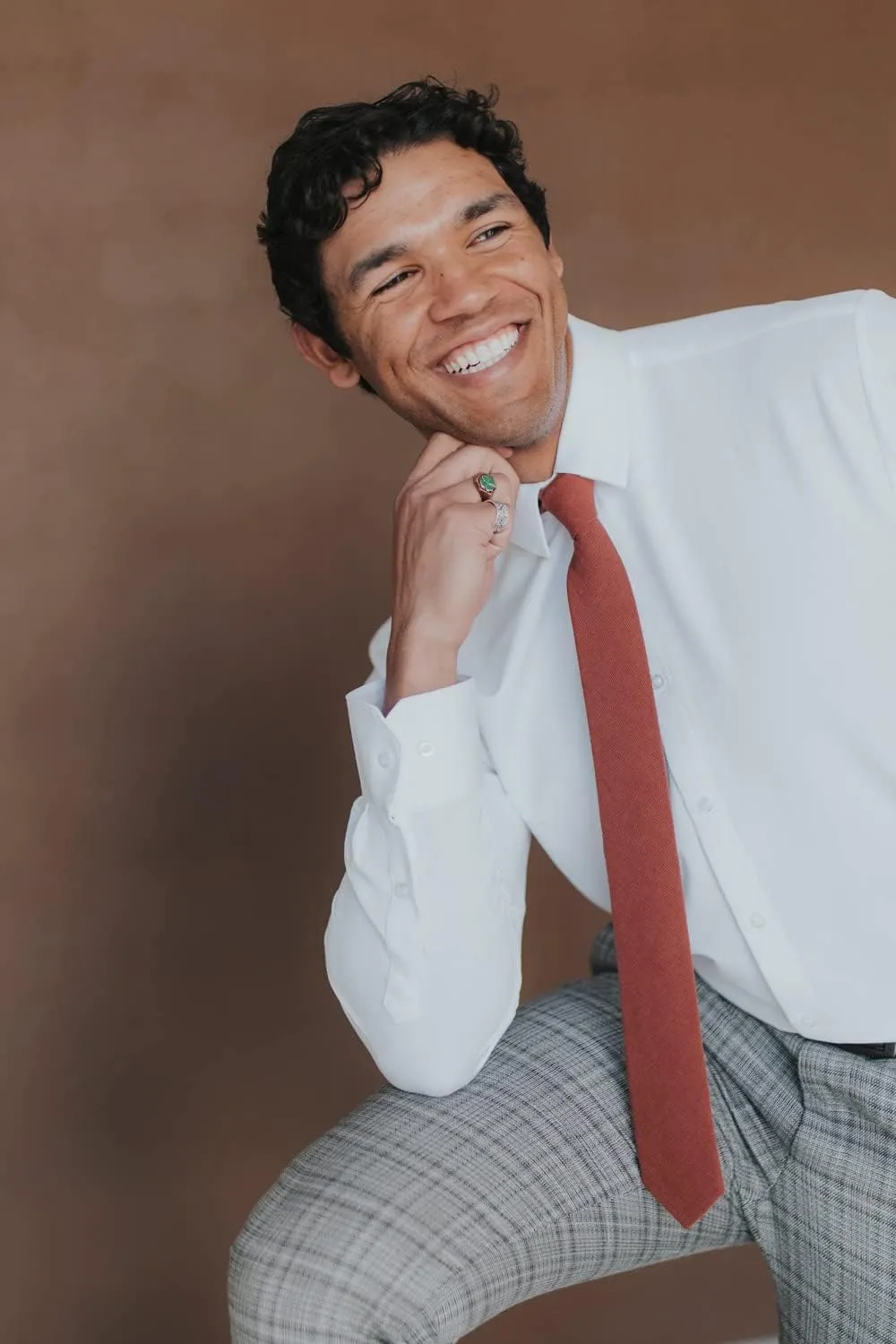 DAZI Men's Skinny Tie, Cotton Wool Linen Necktie, Great for Weddings, Groom, Groomsmen, Missions, Dances, Gifts.