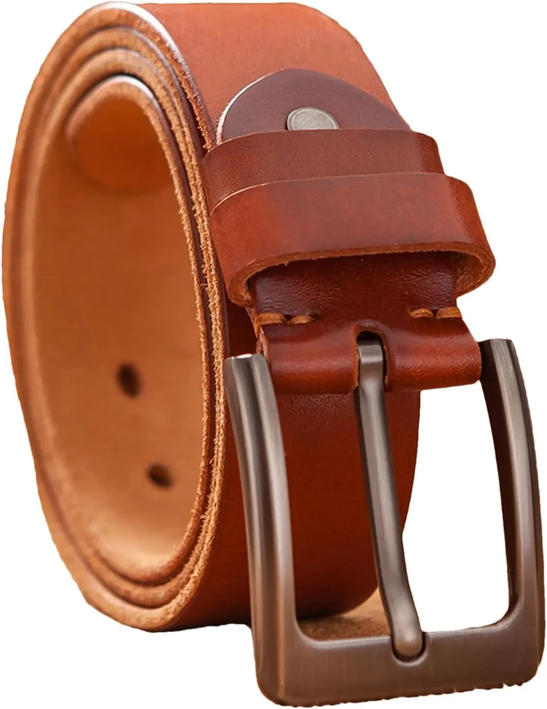 Dcvmvmn Men Genuine Leather Belt Accessories Dress Casual With Adjustable Buckle Cowhide Belt