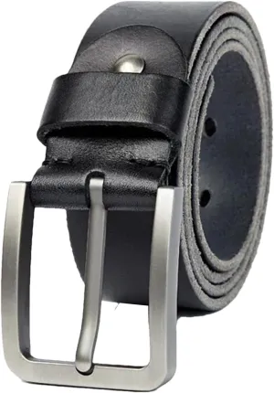 Dcvmvmn Men Work Business Natural Genuine Cow Leather Belt Dress Casual Leather Belt