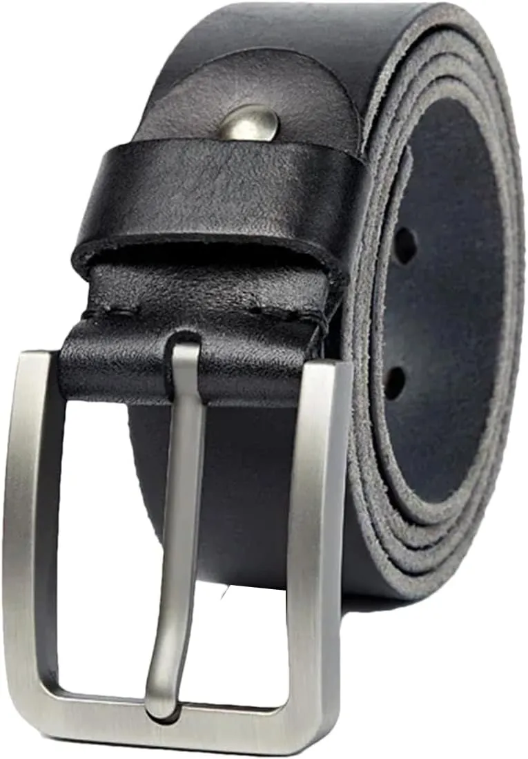 Dcvmvmn Men Work Business Natural Genuine Cow Leather Belt Dress Casual Leather Belt