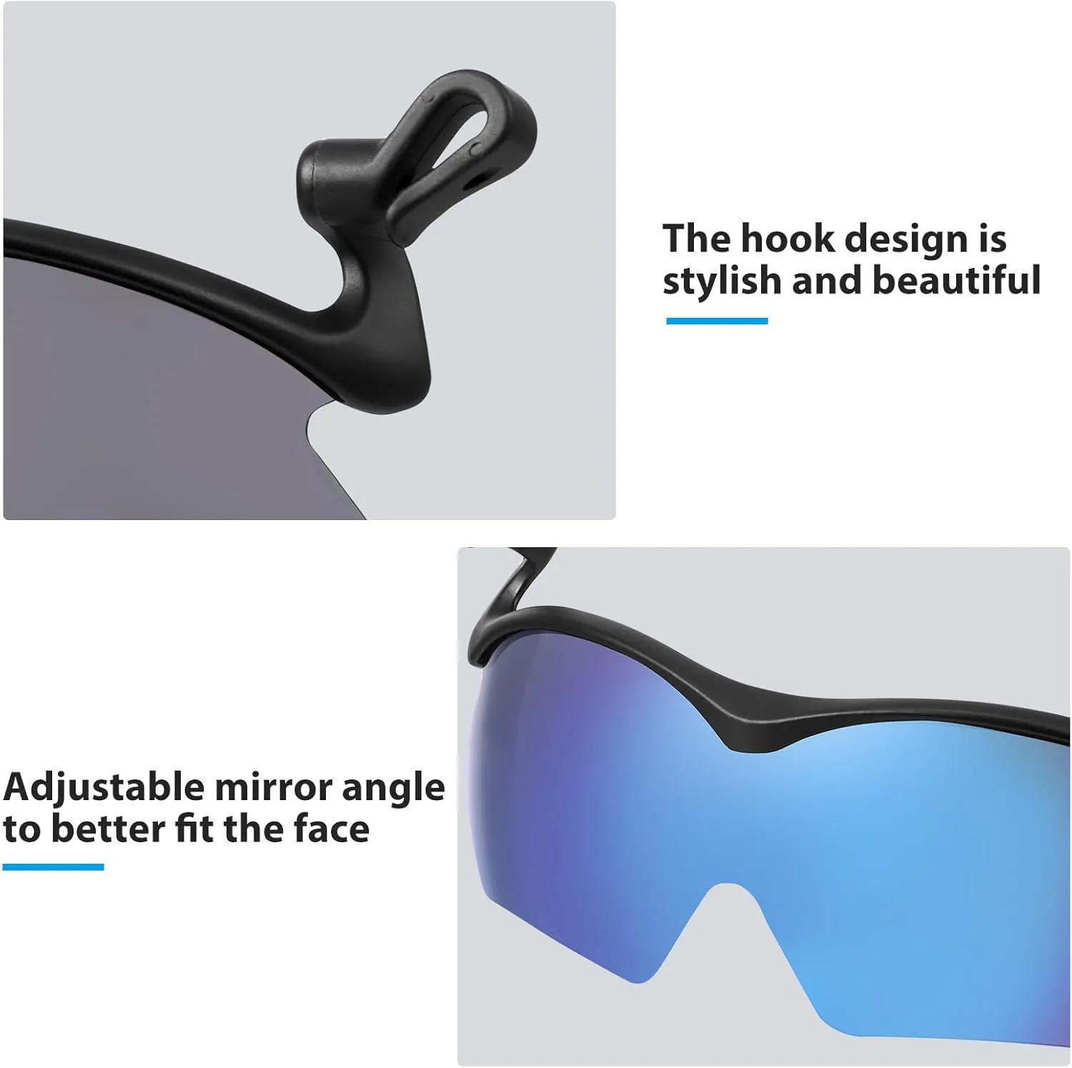 DEECOZY Outdoor Polarized Sunglasses, Clip Cap Sports Sunglasses,UV400 Sunglasses for Mens Womens Fishing Cycling Hiking