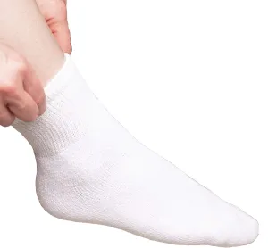 Diabetic Ankle Socks - Cotton Insulated Socks - Ankle Socks for Men and Womens - White - 12 Pairs, 9 to 11 Size by Comfort Finds