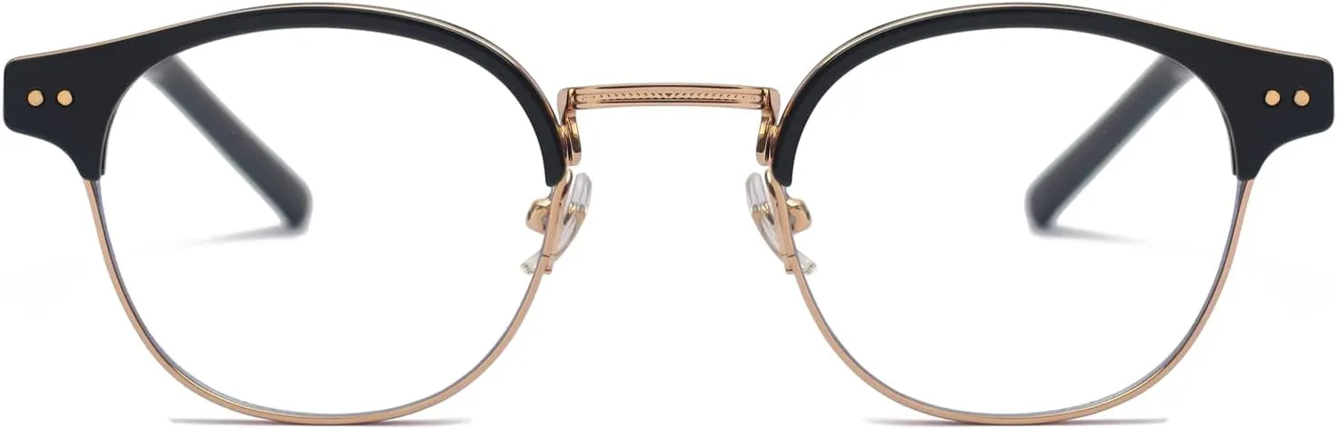 Dollger Double Lens Clip On Sunglasses Non-flip Lens Round Steampunk Style Glasses for Men Women