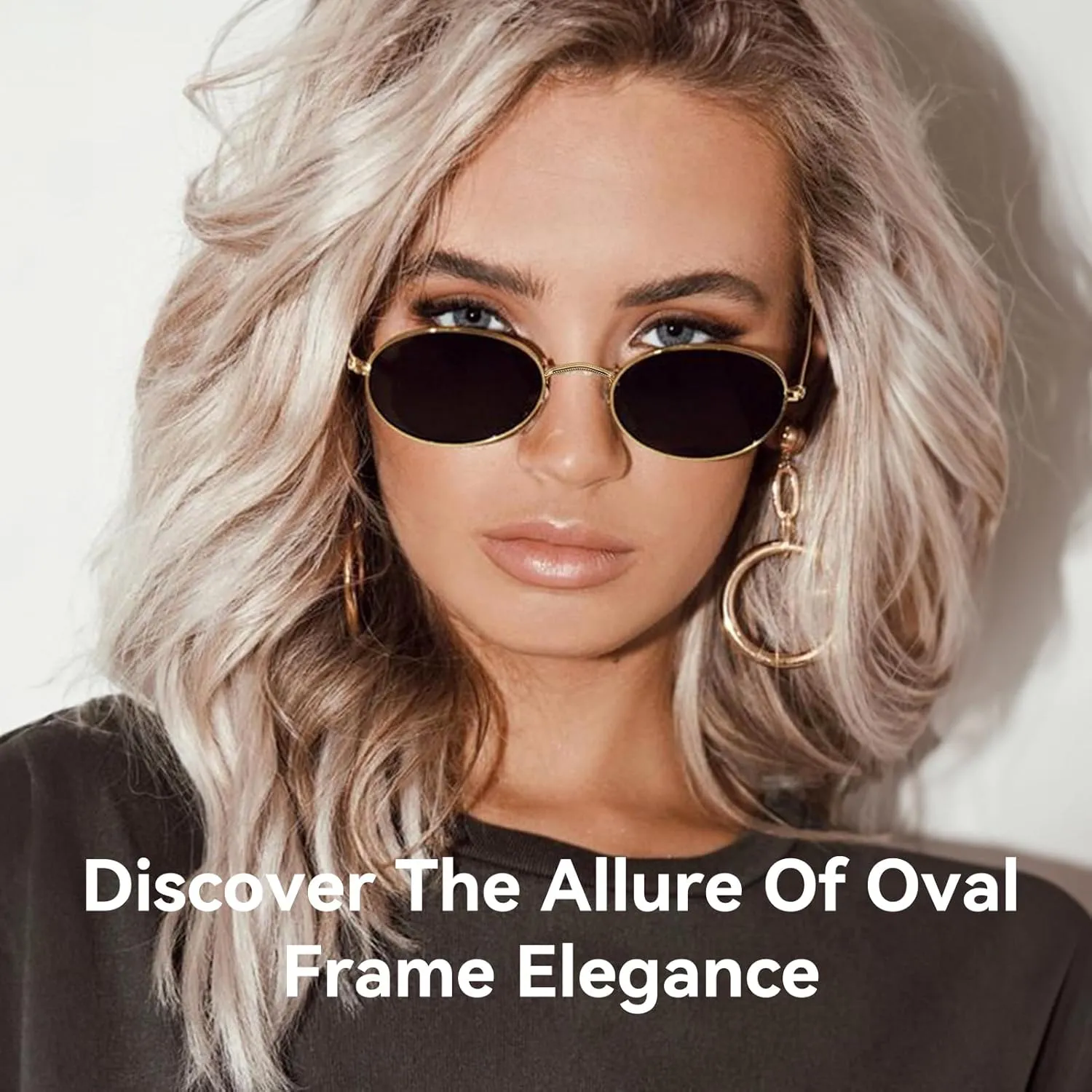 Dollger Oval Sunglasses for Women Vintage Metal Frame Glasses Anti Reflective Retro Eyeglasses Unisex