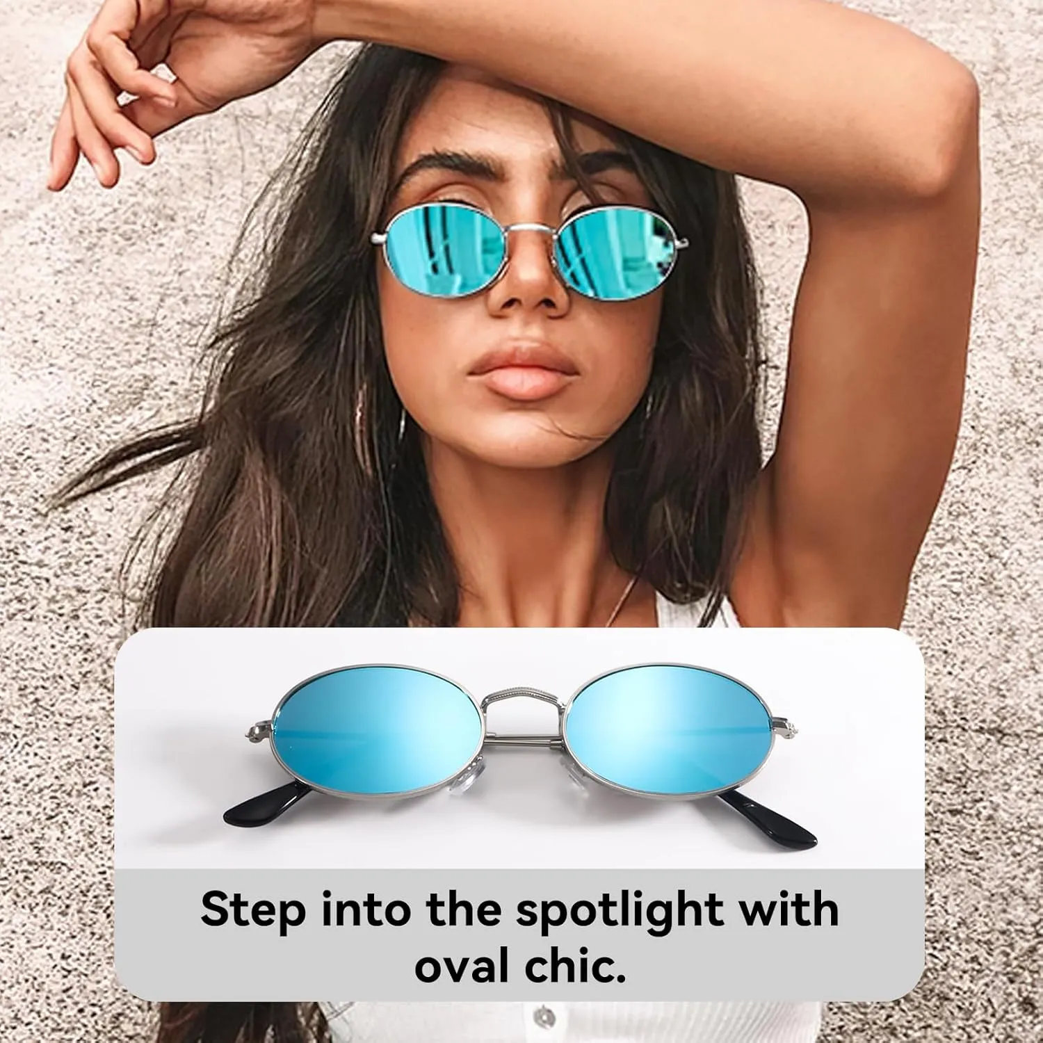 Dollger Oval Sunglasses for Women Vintage Metal Frame Glasses Anti Reflective Retro Eyeglasses Unisex