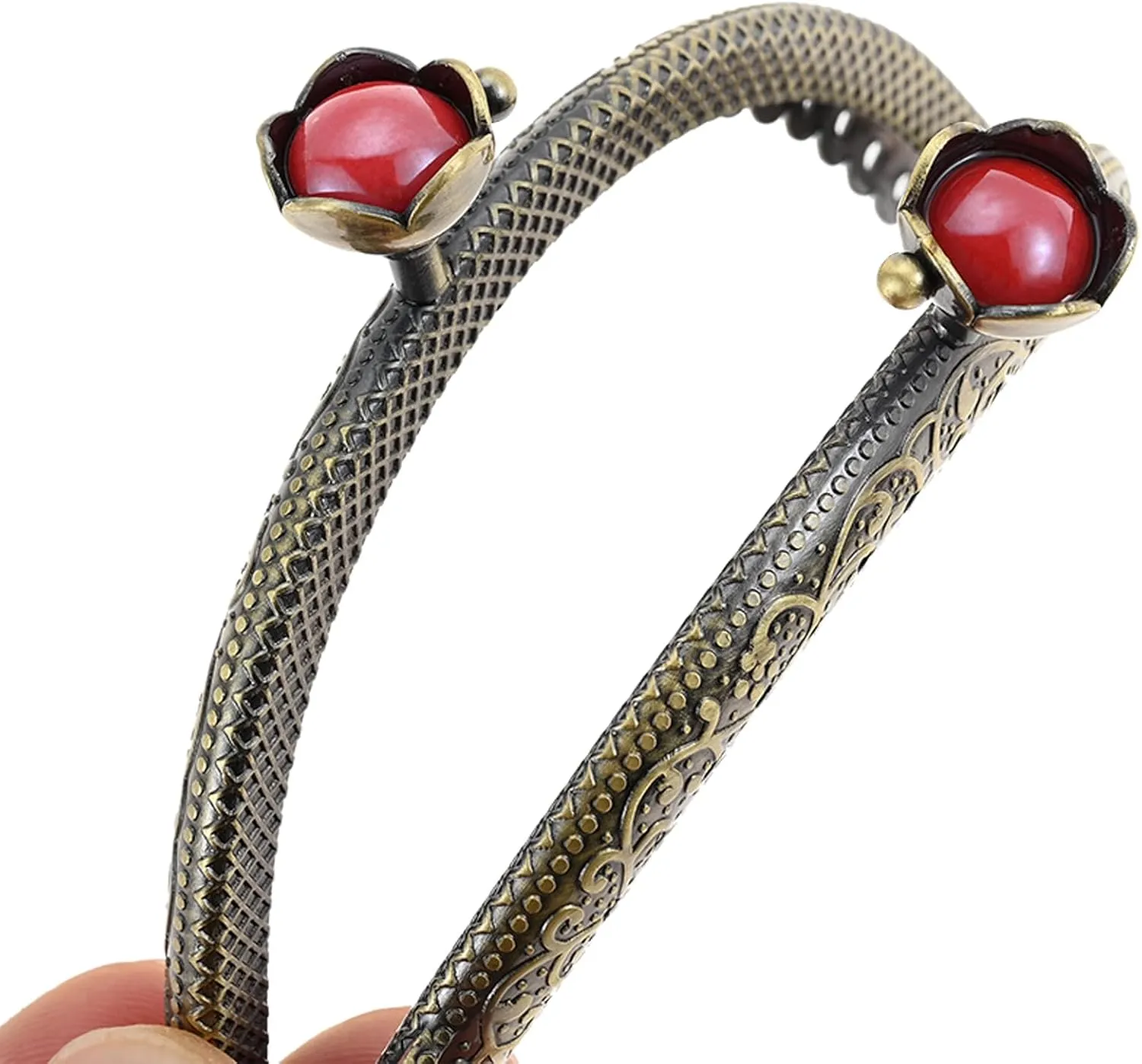 dophee 5PCS Metal Purse Clasp Frame, 8.5cm/3.35" Retro Arch Kiss Clasp Lock for DIY Sewing Craft Hand-Made Coin Bag Handbag Purse Shoulder Strap Bag, Multi Colored Flowers