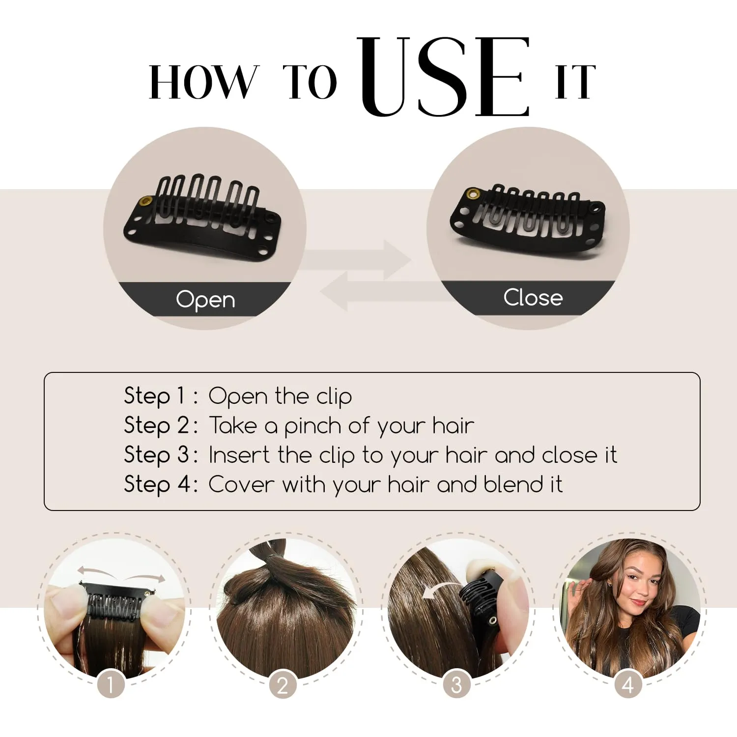 Dreamlover Fairy Hair Accessories for Girls, Tinsel Hair Extensions for Women, Dark Brown, 24 Pieces