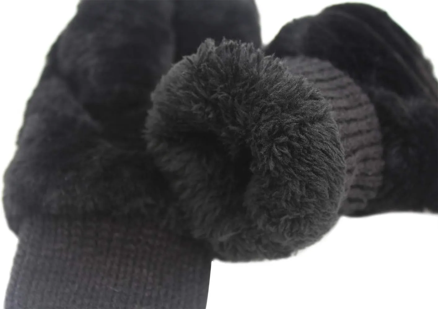 Eilova Unisex Winter Fluffy Gloves Mittens Windproof Fleece Plush Gloves with Warm Mitten Cover for Women Girls Boys