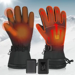 Electric Rechargeable Heated Gloves for Men Women with 3 Levels Heat Last 8 Hours, Winter Touchscreen Waterproof Gloves for Outdoor Hiking
