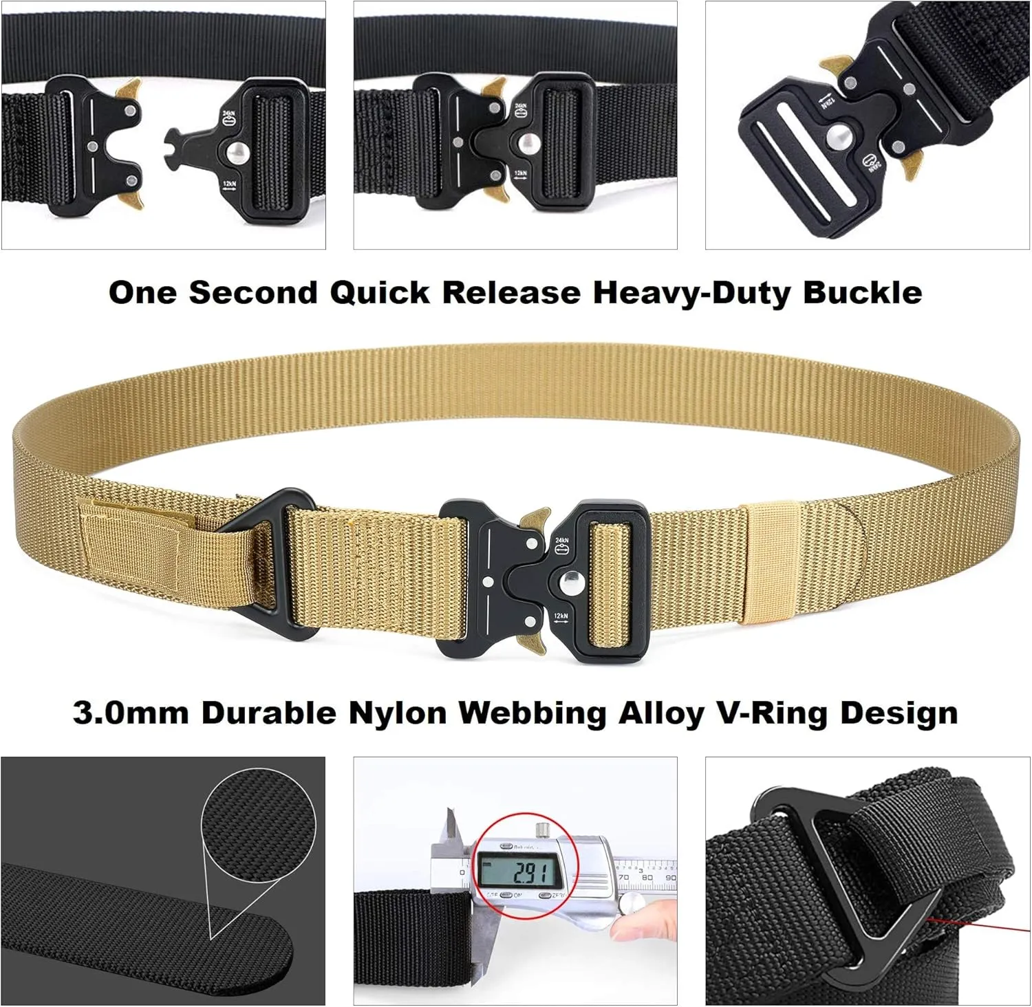 EMT Belt, 1.5 Inches EMT Belts for Men and Women, Quick Release Mens Belt Tactical