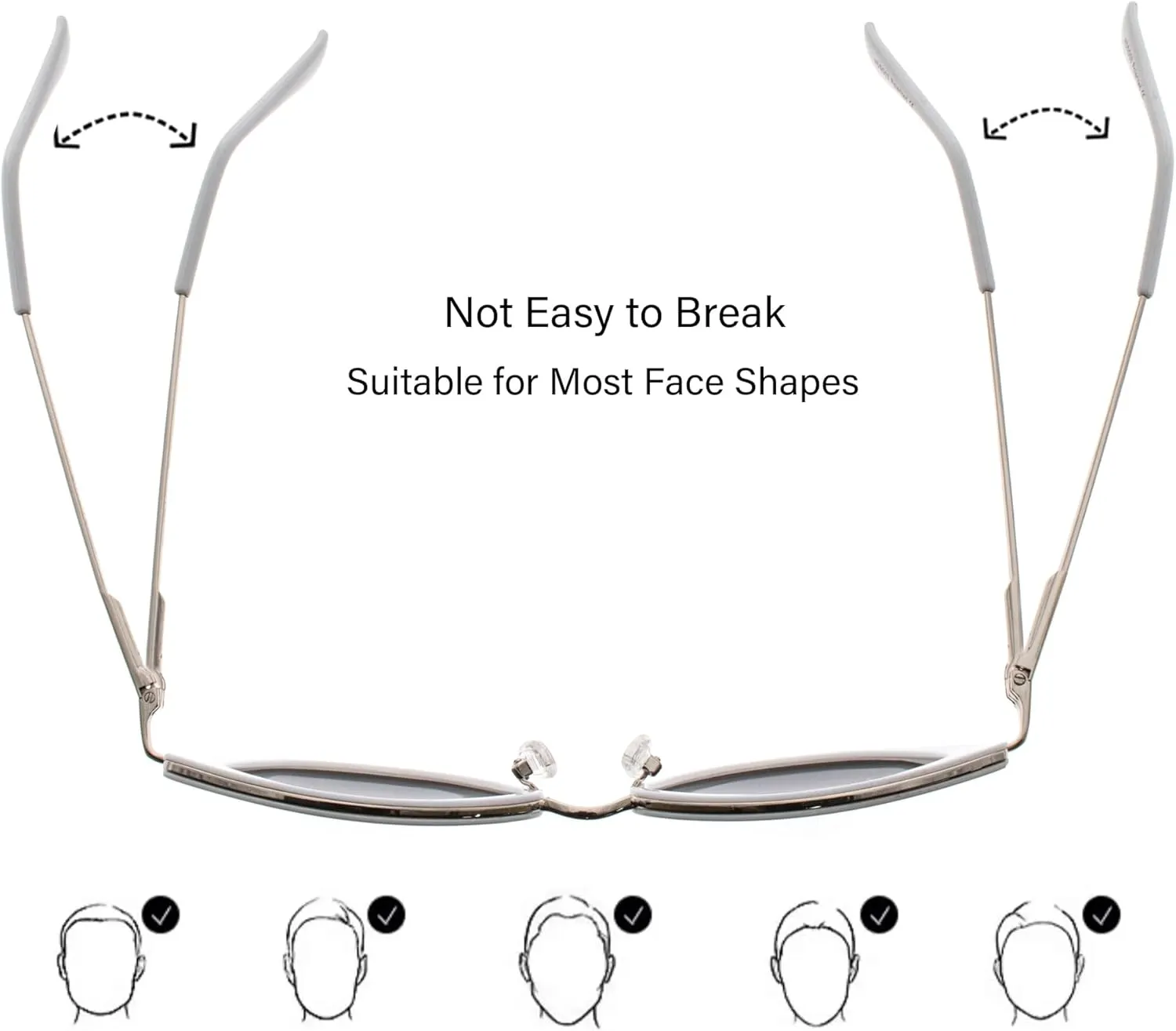 FAA'N Retro Big Frame Cat Eye Polarized Sunglasses Women with Spring Hinge