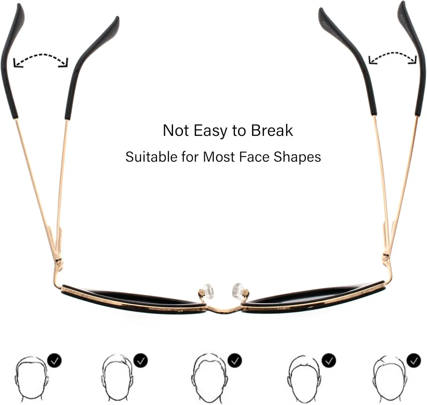 FAA'N Retro Big Frame Cat Eye Polarized Sunglasses Women with Spring Hinge