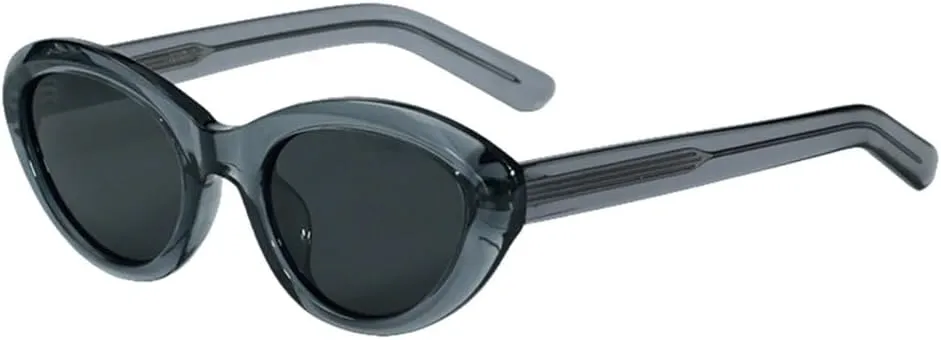 Fashion Oval Sunglasses Uv400 Black Brown Sun Glasses For Women Cat Eye Acetate