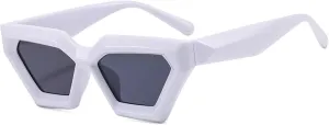 Fashion Retro Polygon Cat Eye Black Sunglasses Women Punk Uv400 Men
