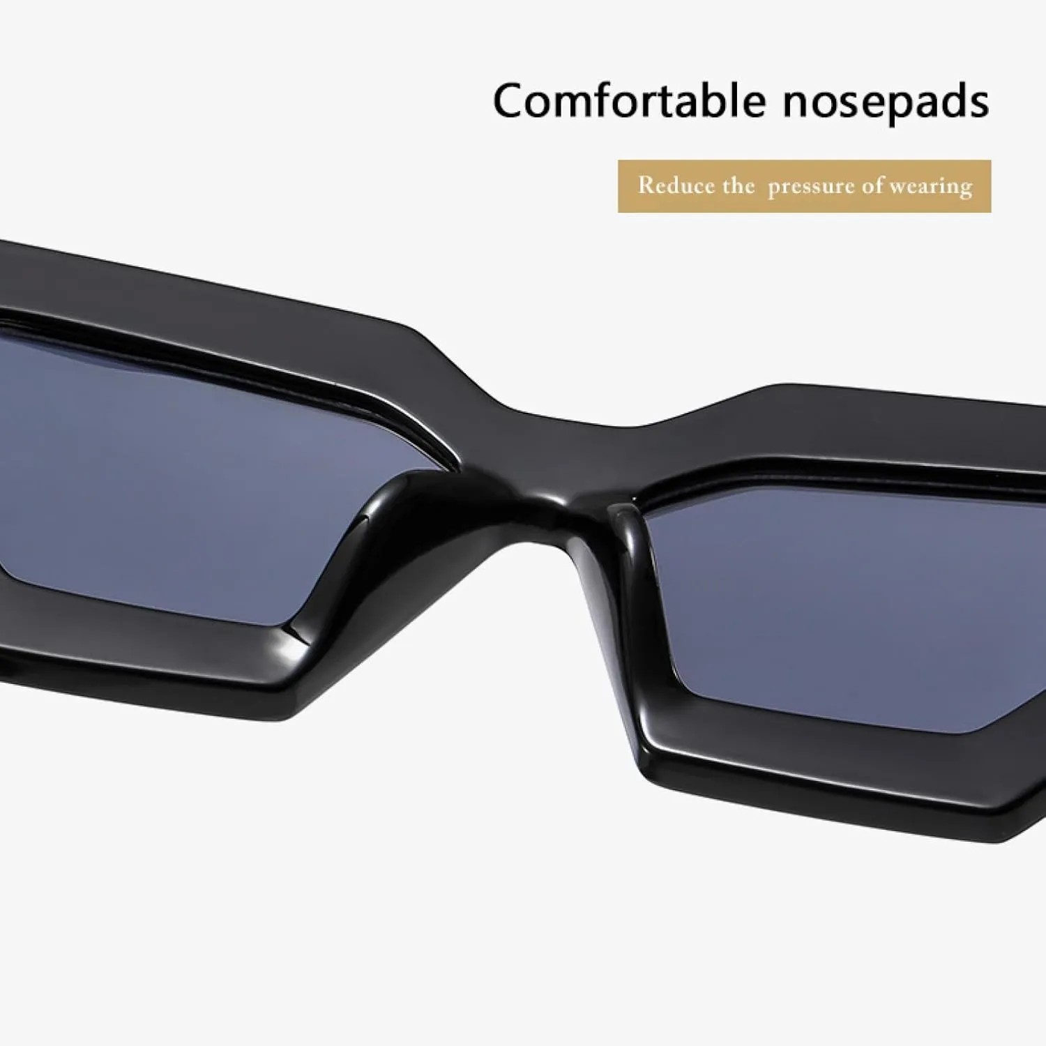 Fashion Retro Polygon Cat Eye Black Sunglasses Women Punk Uv400 Men