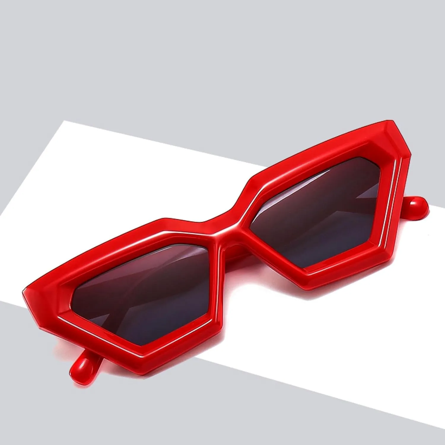 Fashion Retro Polygon Cat Eye Black Sunglasses Women Punk Uv400 Men