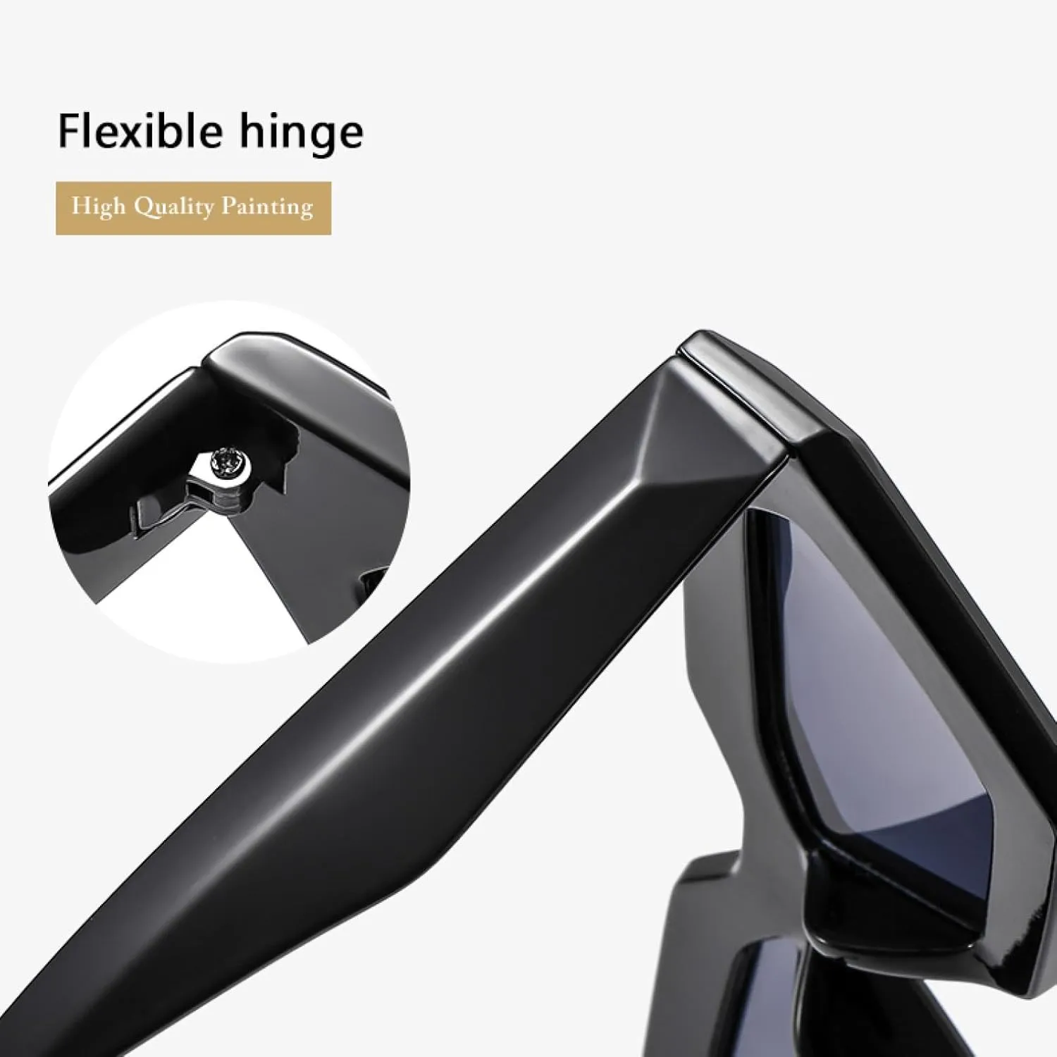 Fashion Retro Polygon Cat Eye Black Sunglasses Women Punk Uv400 Men