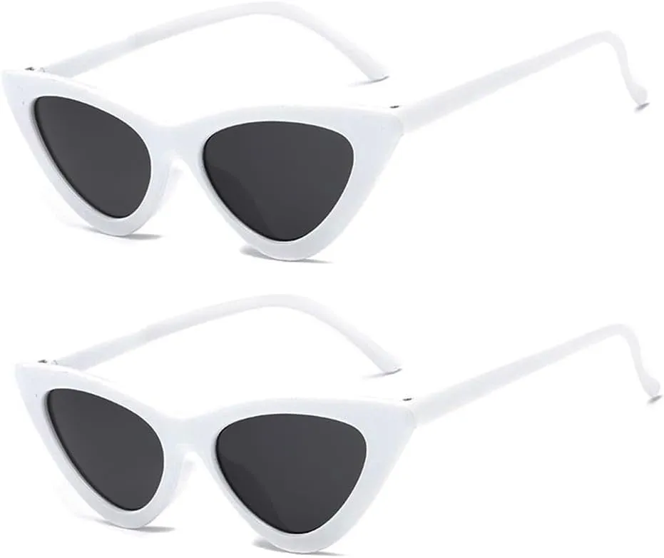 FBHLZ Women Cat Eye Sunglasses Retro women Narrow Cat Eye Sunglasses Goggles Retro Sun Glasses Summer Accessories