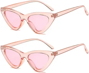 FBHLZ Women Cat Eye Sunglasses Retro women Narrow Cat Eye Sunglasses Goggles Retro Sun Glasses Summer Accessories