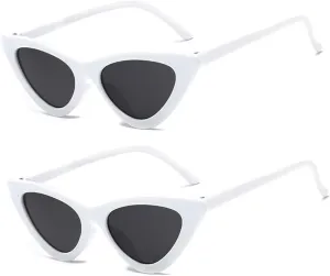 FBHLZ Women Cat Eye Sunglasses Retro women Narrow Cat Eye Sunglasses Goggles Retro Sun Glasses Summer Accessories