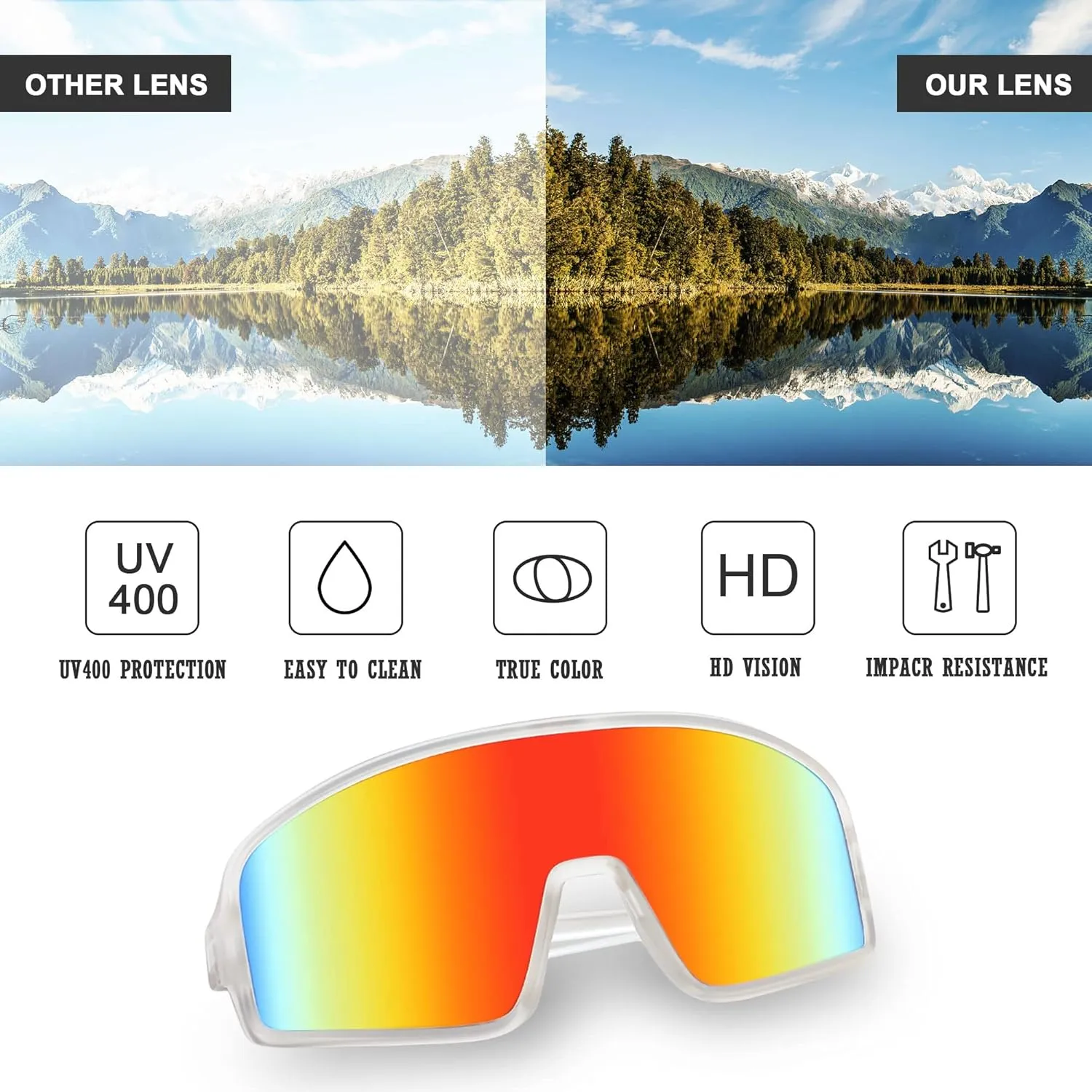 FEISEDY Men Women Sports Sunglasses Baseball Sun Glasses Cycling Fishing Running Trekking 80s 90s Youth Visor UV400 B2962