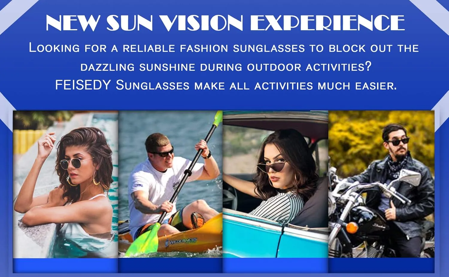 FEISEDY Retro Round Steampunk Sunglasses Women Men Vintage Eyewear Light Plastic Frame with Leatherwear B2532