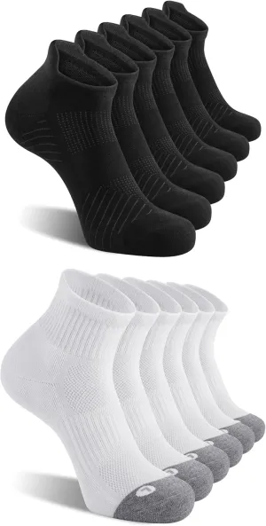 FITRELL 12 Pack Men's Athletic Running Ankle Socks and Low Cut Tab Sport Socks for Men 9-12