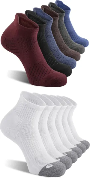 FITRELL 12 Pack Men's Athletic Running Ankle Socks and Low Cut Tab Sport Socks for Men