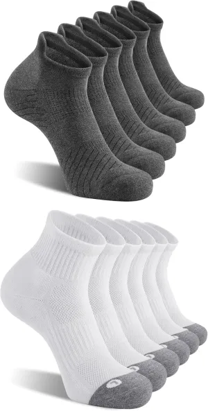 FITRELL 12 Pack Men's Athletic Running Ankle Socks and Low Cut Tab Sport Socks for Men