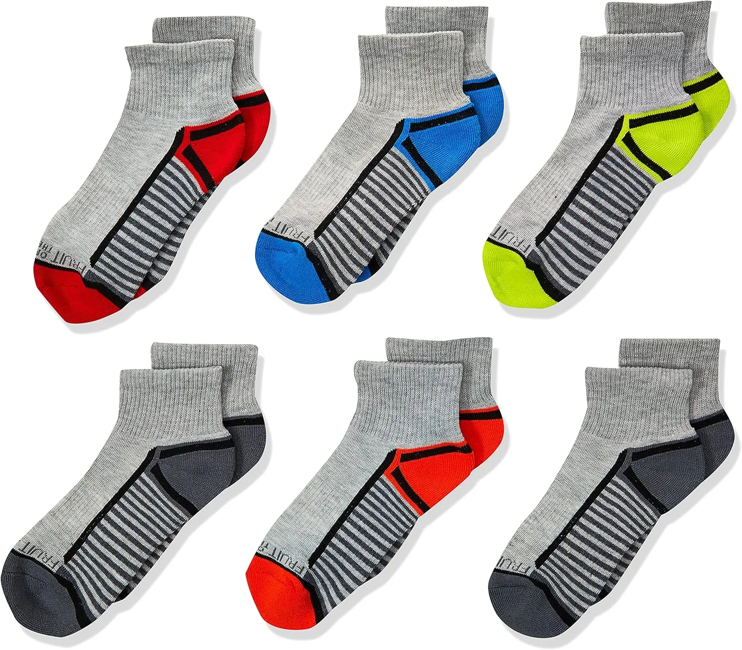 Fruit of the Loom Boys' 6 Pair Pack Half Cushion Socks