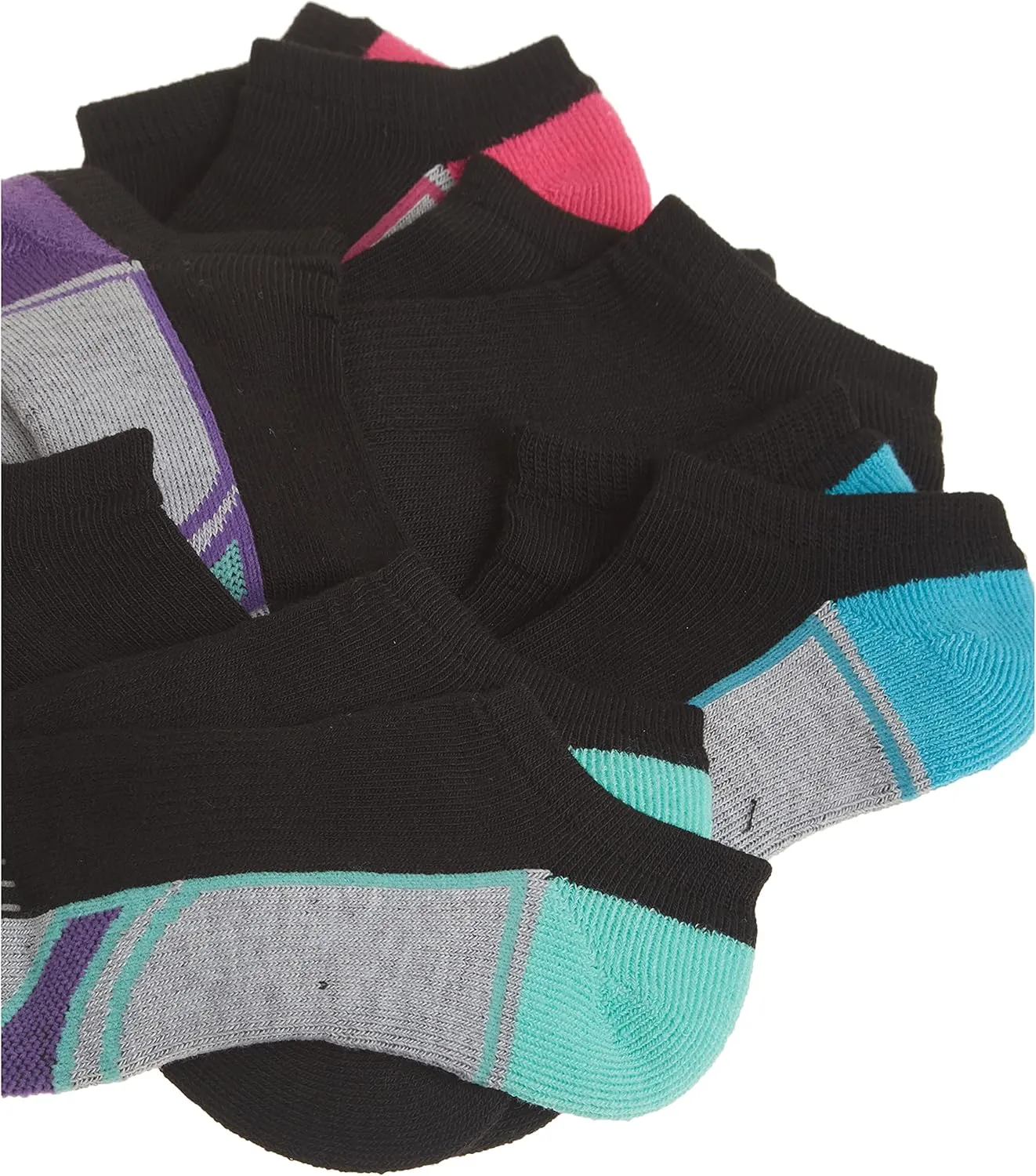 Fruit of the Loom Girls' Everyday Active No Show Sock-6 Pair Pack