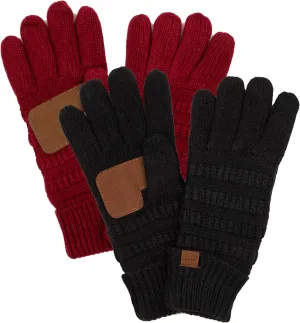 Funky Junque Winter Gloves Women Cold Weather Touch Screen Knit Matching Lined Warm Fleece Lined Touchscreen Texting