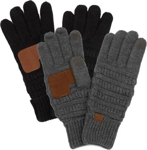 Funky Junque Winter Gloves Women Cold Weather Touch Screen Knit Matching Lined Warm Fleece Lined Touchscreen Texting