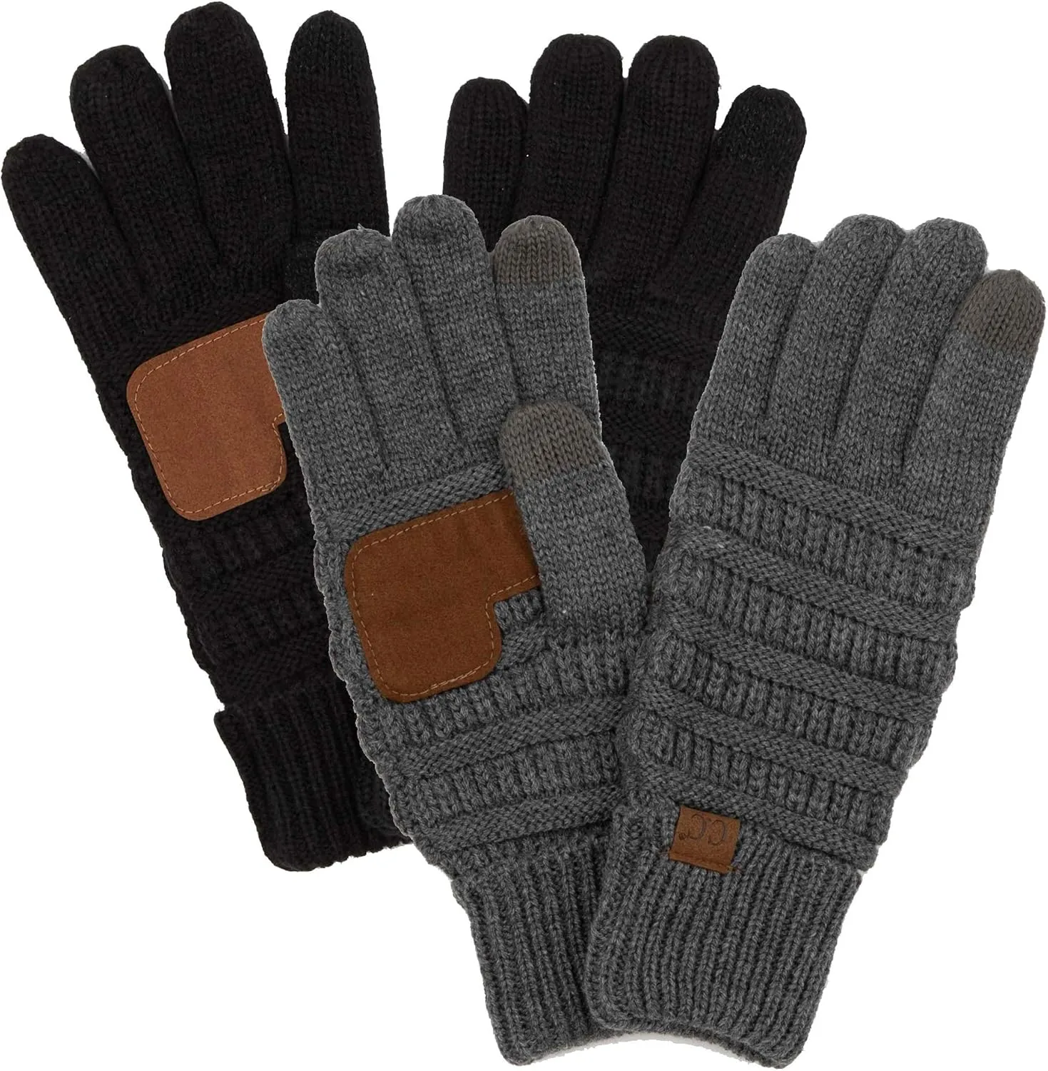 Funky Junque Winter Gloves Women Cold Weather Touch Screen Knit Matching Lined Warm Fleece Lined Touchscreen Texting