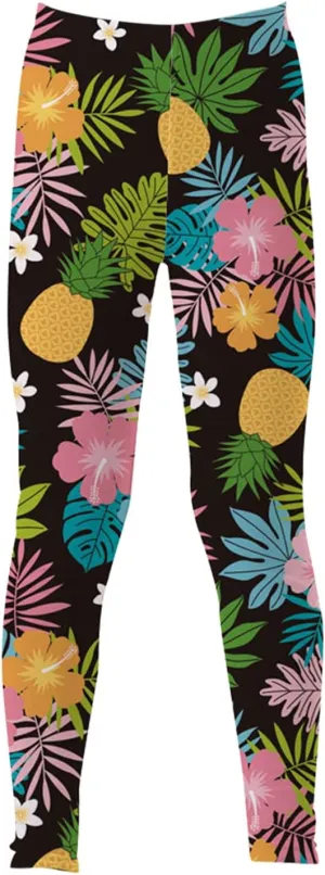 Girls' Printed Leggings Toddlers Active Stretch Leggings Little Kids Yoga Pants Performance Sports Tights