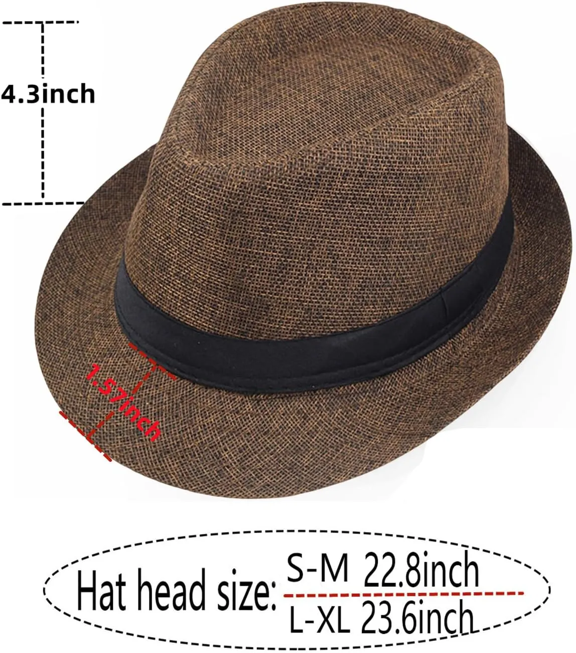 Giroir Fedora Hats for Men Women Short Brim Unisex Summer Beach Style 1920s Party Accessories