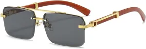 Gleyemor Mens Sunglasses Fashion Rimless Rectangle Sunglasses Square Frameless Sunglasses for Men