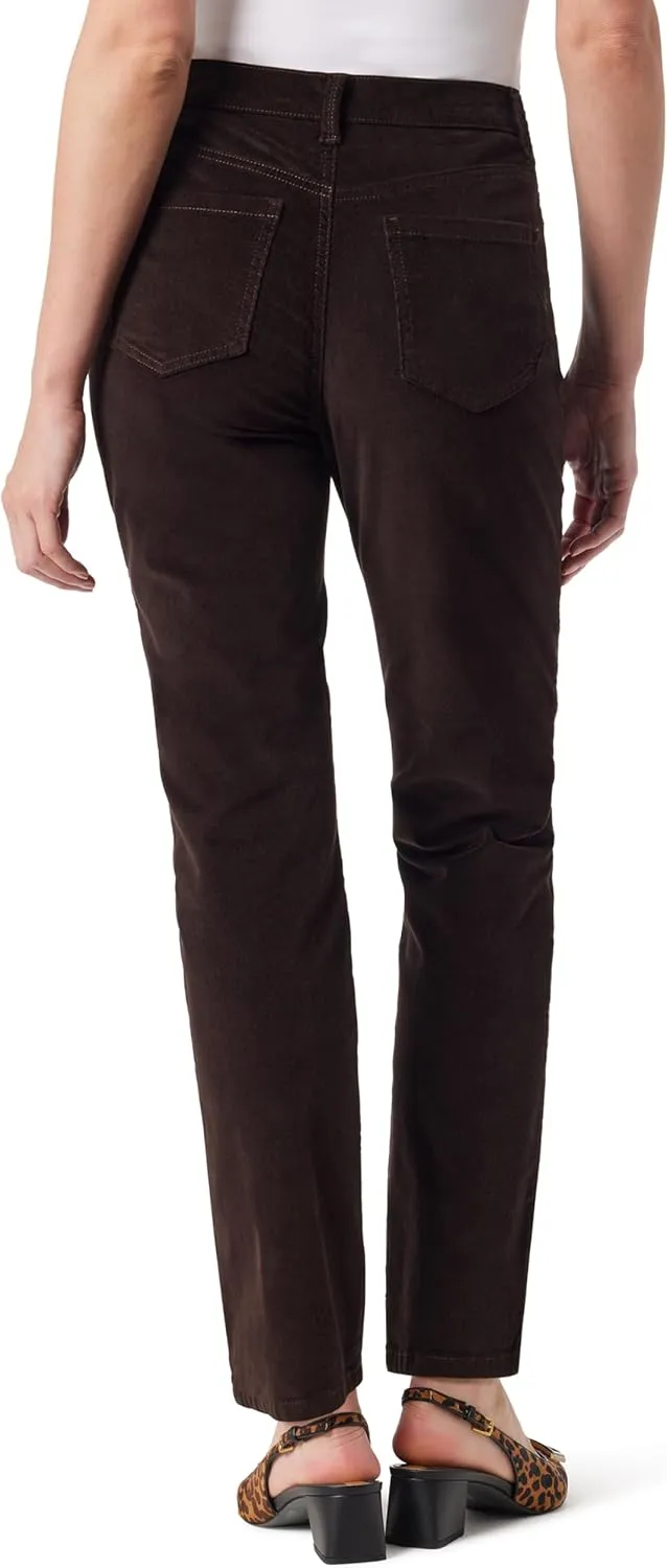 Gloria Vanderbilt Women's Amanda Corduroy High Rise Straight Leg Pant Standard