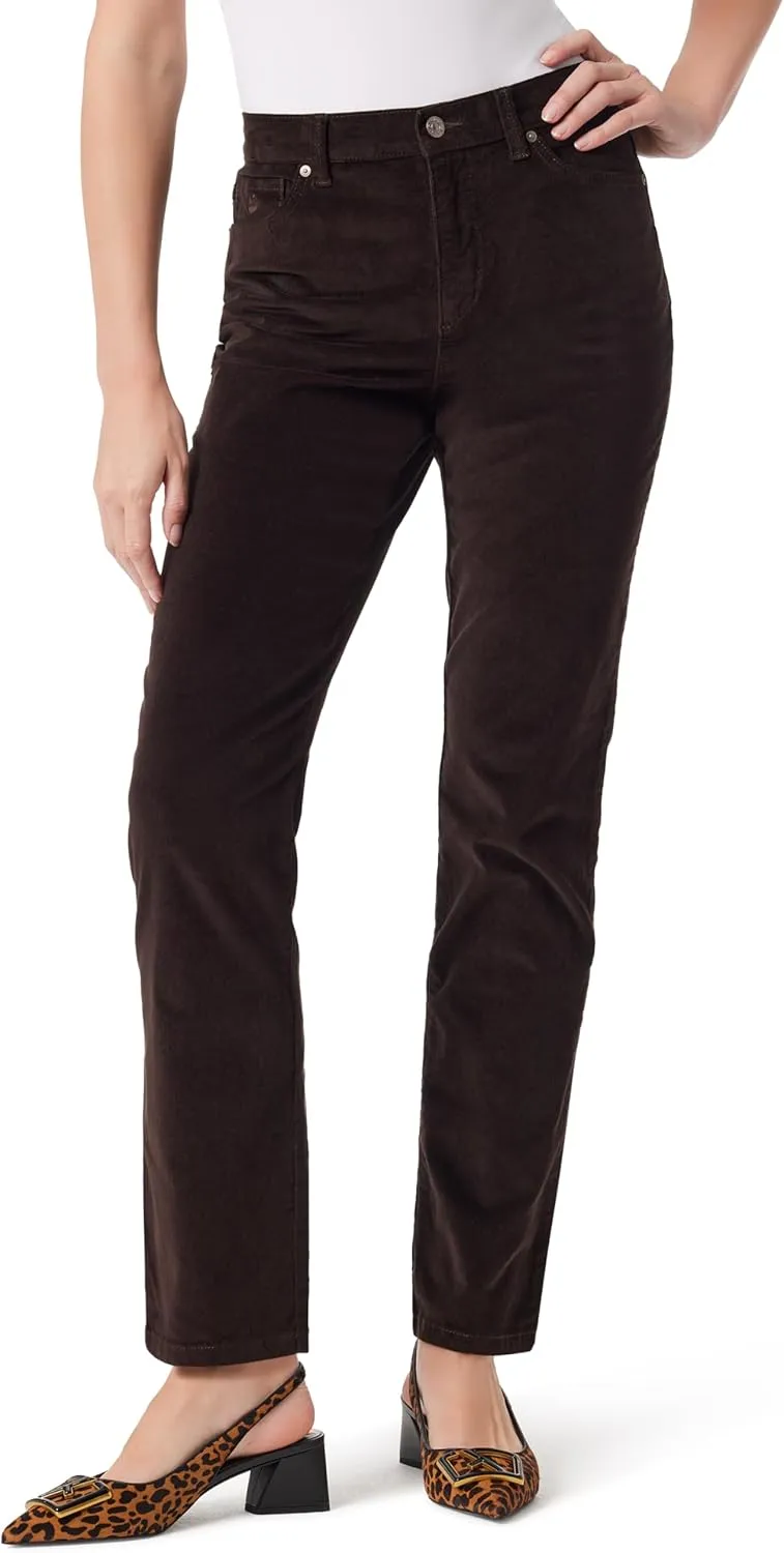Gloria Vanderbilt Women's Amanda Corduroy High Rise Straight Leg Pant Standard