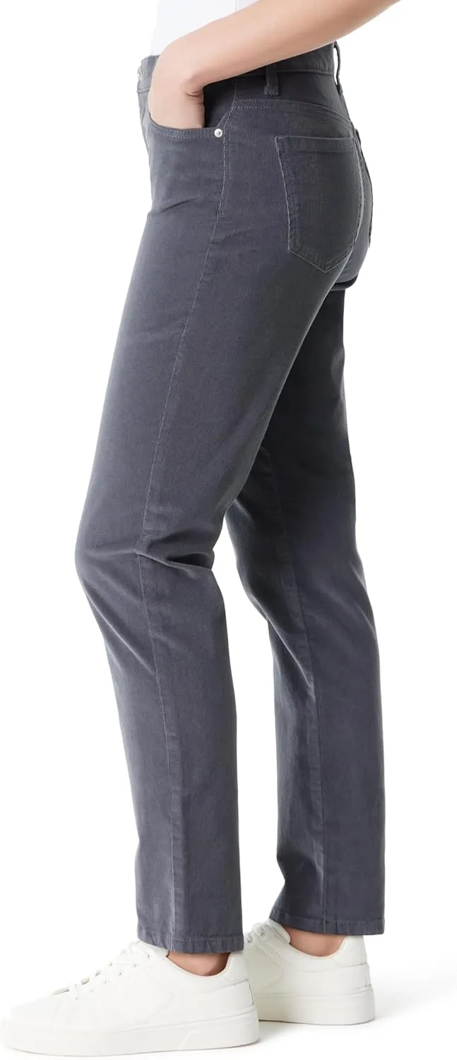 Gloria Vanderbilt Women's Amanda Corduroy High Rise Straight Leg Pant Standard