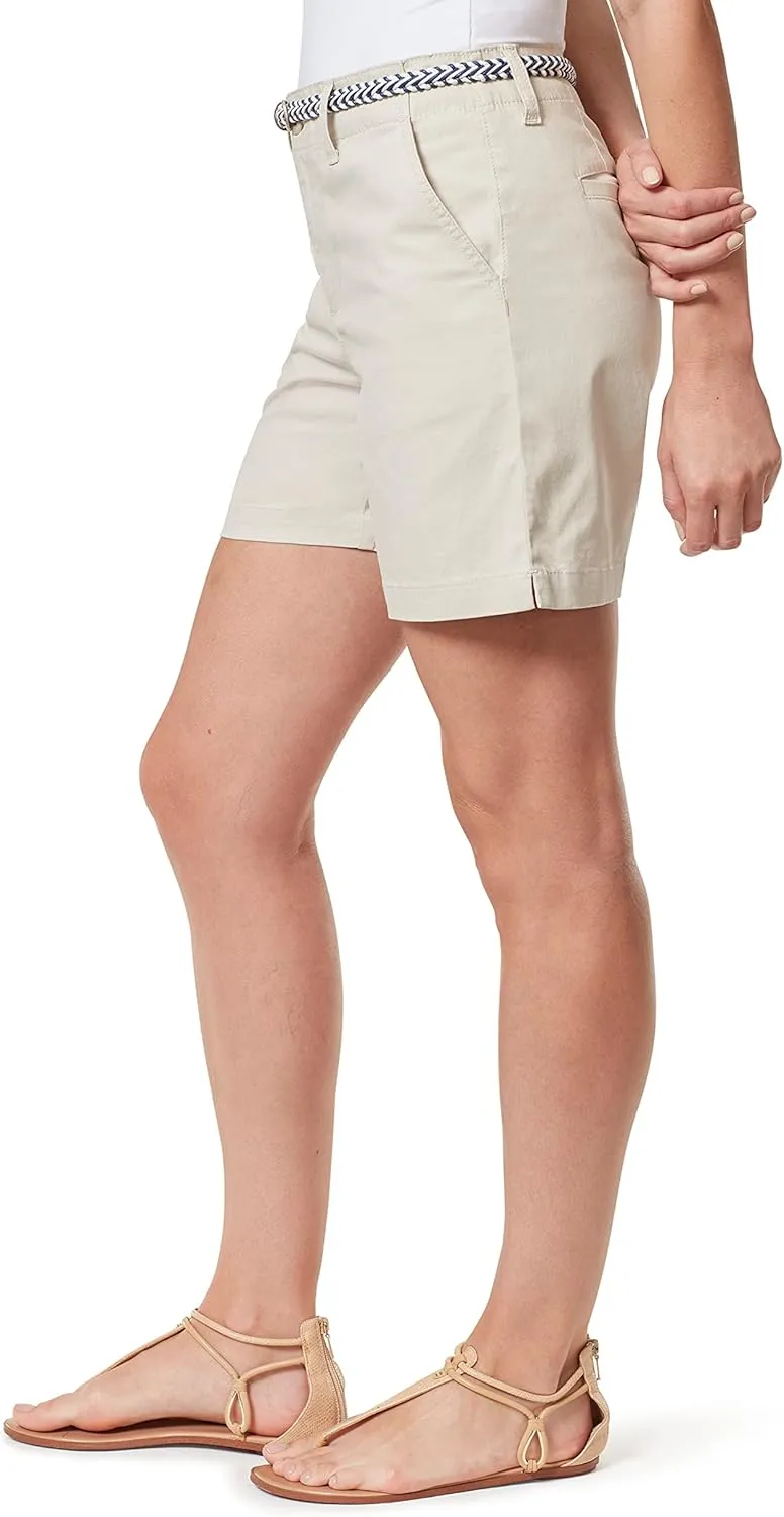 Gloria Vanderbilt Women's Midrise Belted Trouser Short Standard