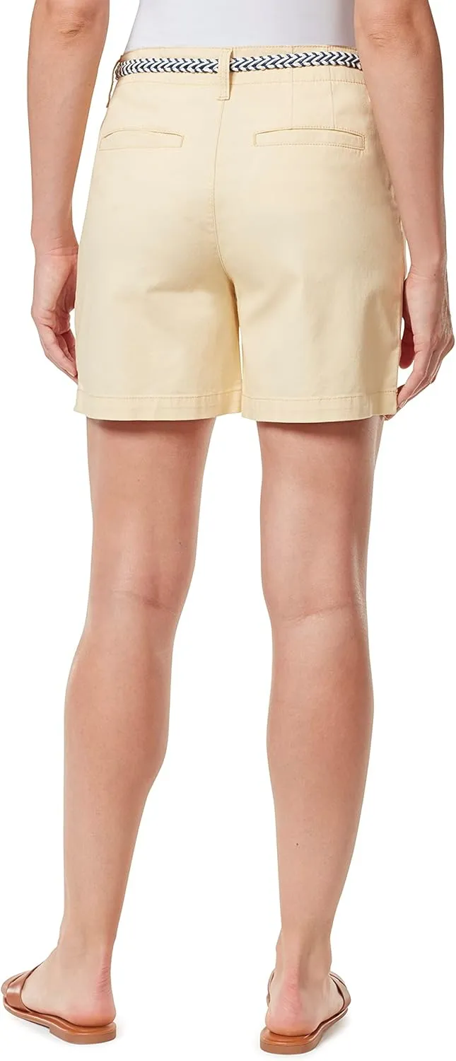 Gloria Vanderbilt Women's Midrise Belted Trouser Short Standard