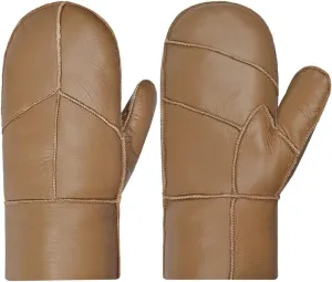 Harssidanzar Women Mittens For Winter,Sheepskin Shearling Fur Lined Warm Genuine Leather Mittens Glove KL030US