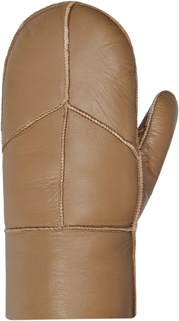 Harssidanzar Women Mittens For Winter,Sheepskin Shearling Fur Lined Warm Genuine Leather Mittens Glove KL030US