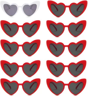 Heart Shaped Sunglasses for Women Men Vintage Cat Eye Retro Glasses Bachelorette Sun Glasses Bride Party Favor