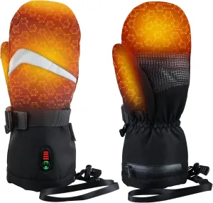 Heated Mittens Gloves for Men Women, 7.4V 3000mAh Electric Heated Gloves for Skiing, Motorcycle, Outdoor Work Rechargeable Heated Gloves