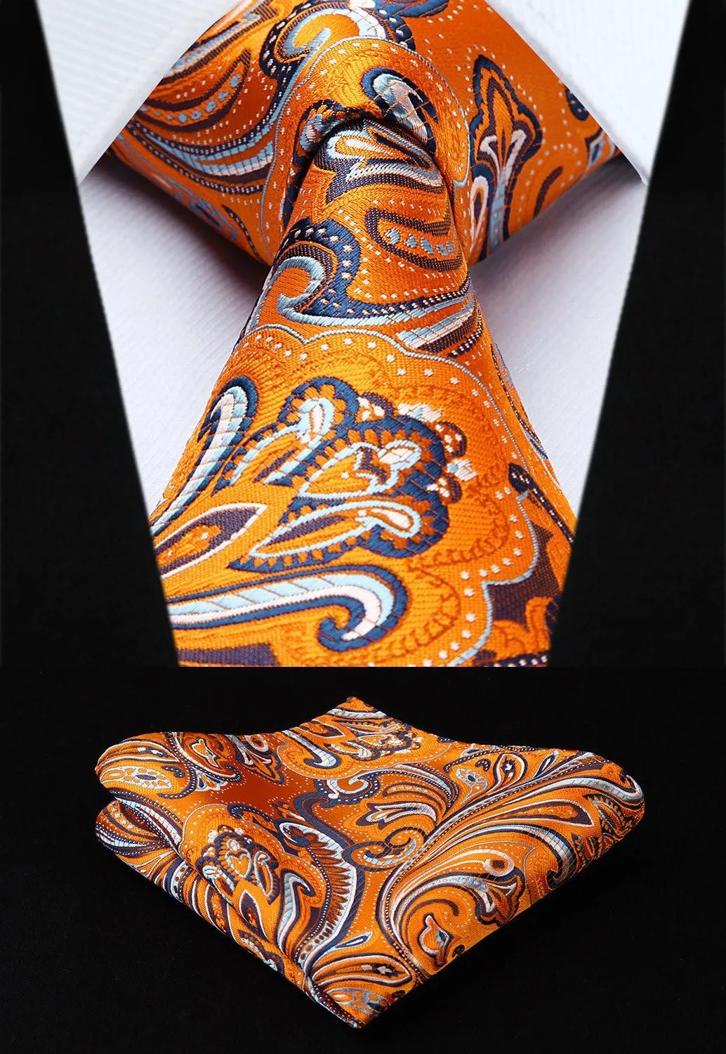 HISDERN Mens Ties Set 5PCS Collection Tie with Pocket Sqaure Formal Business Necktie Present Box Neckties Set for Men