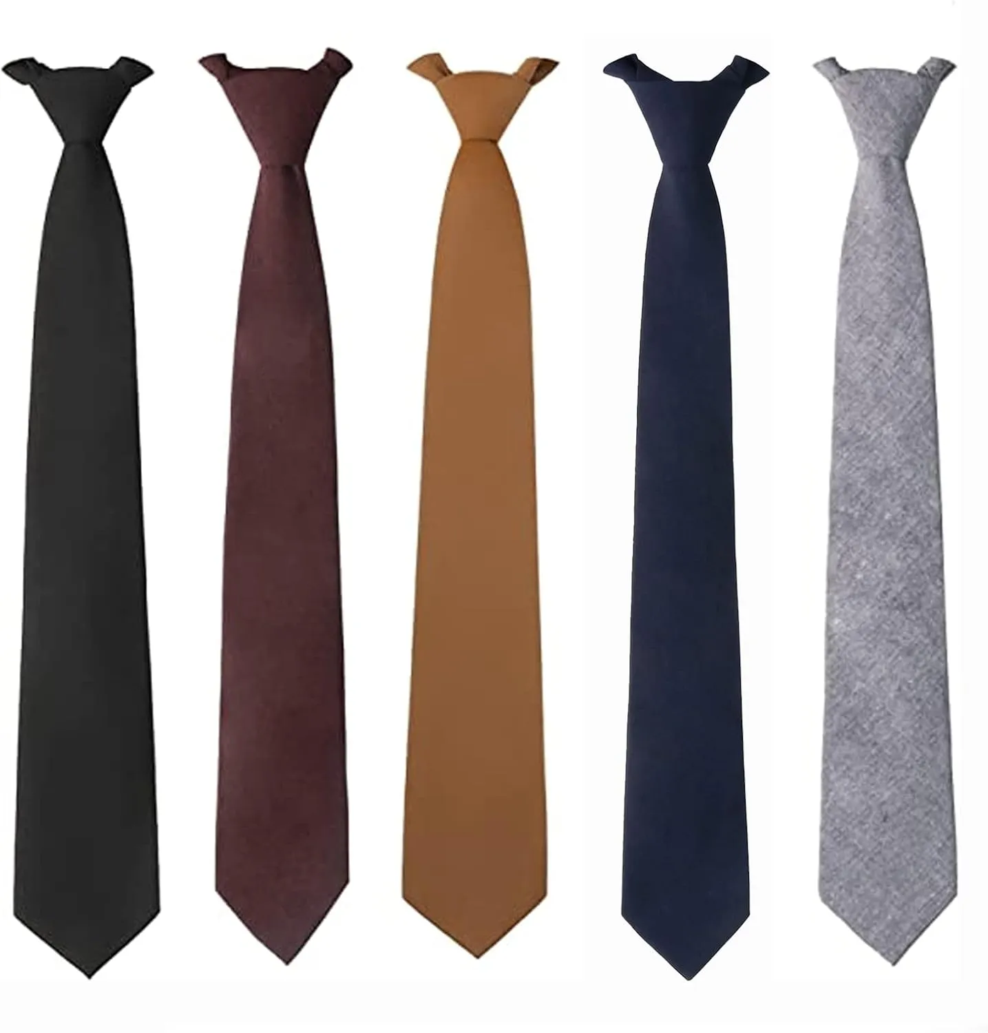 HOULIFE Ties for Men, Solid Mens Tie, Cotton Stripe Skinny Ties for Men, Slim Mens Neckties for Wedding Party
